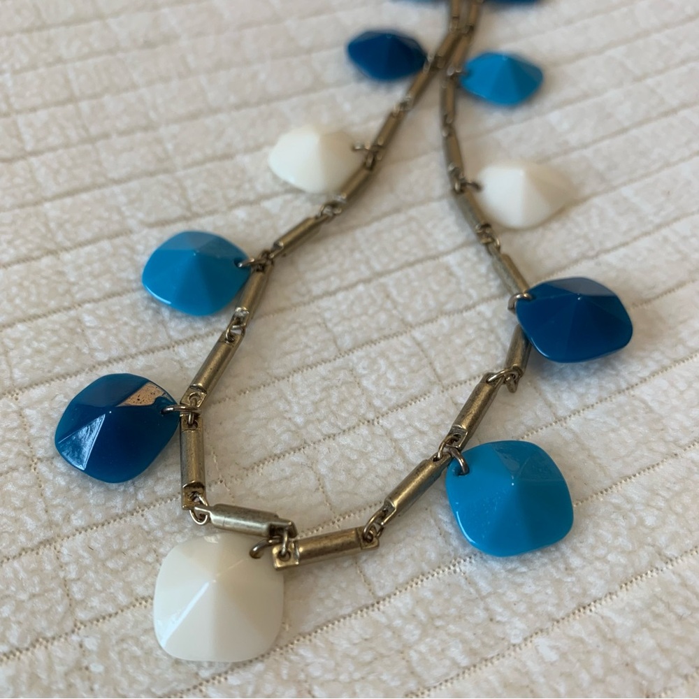 J Crew blue beaded long necklace